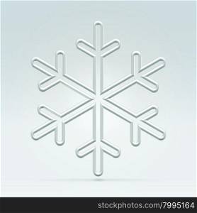 Glossy silver snowflake icon winter decorative design concept illustration