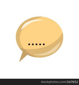 Glossy speech bubble icon in cartoon style on a white background. Glossy speech bubble icon, cartoon style