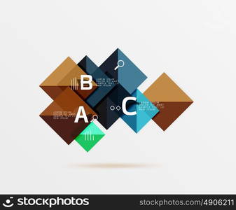 Glossy squares with text, abstract geometric design concept. Glossy squares with text, abstract geometric design concept. Vector template background for workflow layout, diagram, number options or web design