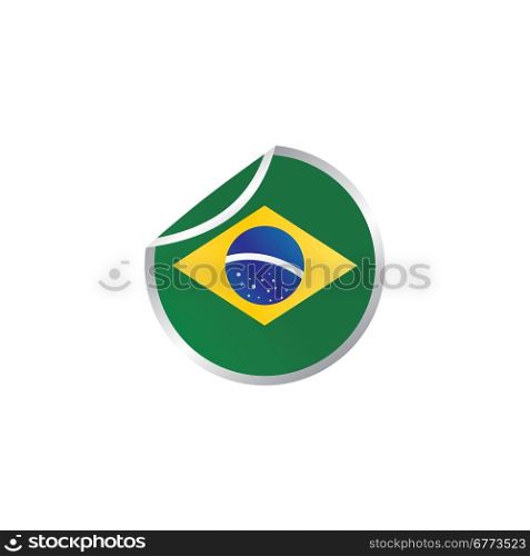 glossy theme brazil national flag. shiny glossy theme national flag vector art illustration