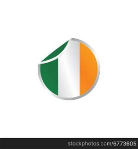 glossy theme ireland national flag. shiny glossy theme national flag vector art illustration