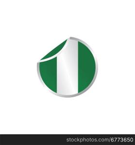glossy theme nigeria national flag. shiny glossy theme national flag vector art illustration