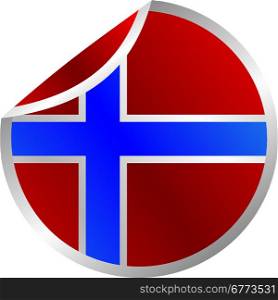 glossy theme norway national flag. shiny glossy theme national flag vector art illustration