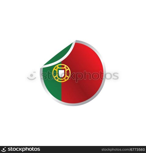 glossy theme portugal national flag. shiny glossy theme national flag vector art illustration