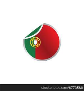 glossy theme portugal national flag. shiny glossy theme national flag vector art illustration