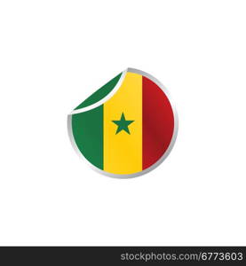 glossy theme senegal national flag. shiny glossy theme national flag vector art illustration