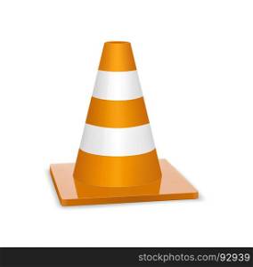 Glossy traffic cone icon isolated on white for design