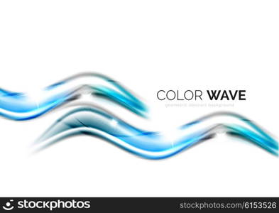 Glossy wave isolated on white background. Vector modern futuristic curve lines, coporate identity design