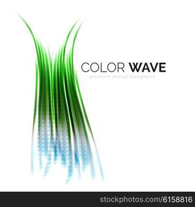 Glossy wave isolated on white background. Vector modern futuristic curve lines, coporate identity design