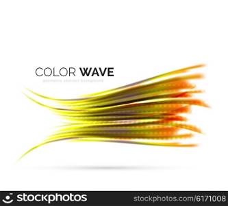 Glossy wave isolated on white background. Vector modern futuristic curve lines, coporate identity design