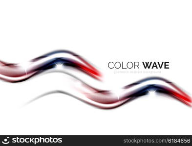 Glossy wave isolated on white background. Vector modern futuristic curve lines, coporate identity design