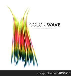 Glossy wave isolated on white background. Vector modern futuristic curve lines, coporate identity design