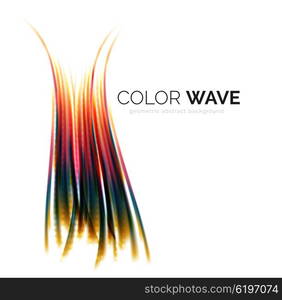 Glossy wave isolated on white background. Vector modern futuristic curve lines, coporate identity design