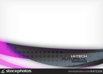 Glossy wave vector background. Glossy wave vector background, vector wavy line with light effects and texture, digital hitech futuristic template. Vector illustration