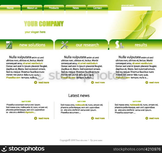 glossy website template vector illustration