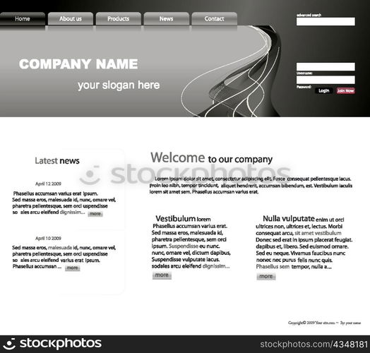 glossy website template vector illustration