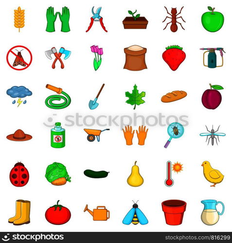 Glove icons set. Cartoon style of 36 glove vector icons for web isolated on white background. Glove icons set, cartoon style