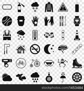 Glove icons set. Simple style of 36 glove vector icons for web for any design. Glove icons set, simple style