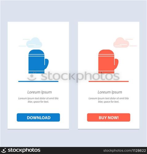 Glove, Microwave, Warm, Cold Blue and Red Download and Buy Now web Widget Card Template