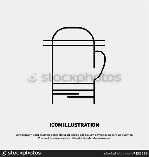Glove, Microwave, Warm, Cold Line Icon Vector