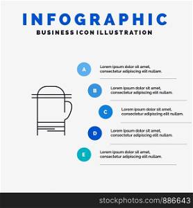 Glove, Microwave, Warm, Cold Line icon with 5 steps presentation infographics Background