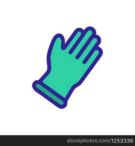 glove of latex icon vector. A thin line sign. Isolated contour symbol illustration. glove of latex icon vector. Isolated contour symbol illustration