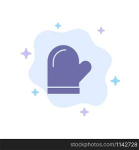 Glove, Potholder, Gloves, Kitchen, Oven Blue Icon on Abstract Cloud Background