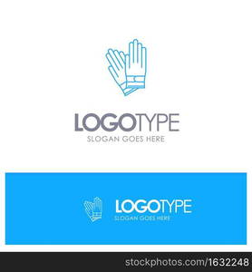 Gloves, Building, Construction, Repair Blue outLine Logo with place for tagline