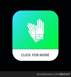 Gloves, Building, Construction, Repair Mobile App Button. Android and IOS Glyph Version