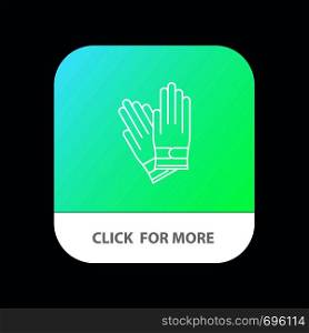 Gloves, Building, Construction, Repair Mobile App Button. Android and IOS Line Version