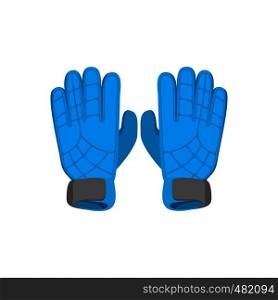Gloves goalkeeper cartoon icon isolated on a white background. Gloves goalkeeper cartoon icon
