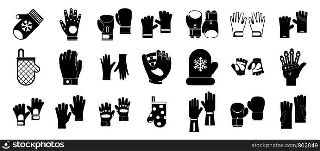 Gloves icon set. Simple set of gloves vector icons for web design isolated on white background. Gloves icon set, simple style
