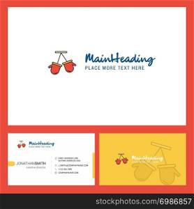 Gloves Logo design with Tagline & Front and Back Busienss Card Template. Vector Creative Design