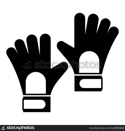Gloves of goalkeeper icon. Simple illustration of gloves of goalkeeper vector icon for web. Gloves of goalkeeper icon, simple style