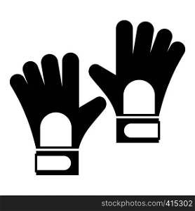 Gloves of goalkeeper icon. Simple illustration of gloves of goalkeeper vector icon for web. Gloves of goalkeeper icon, simple style