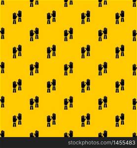 Gloves pattern seamless vector repeat geometric yellow for any design. Gloves pattern vector