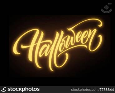 Glow in the dark background Happy halloween lettering. Vector illustration EPS10. Glow in the dark background Happy halloween lettering. Vector illustration