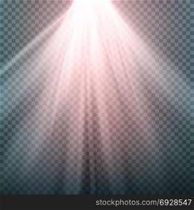 Glow Light Effect. Beam Rays Vector. Sunlight Special Lens Flare Light Effect. Isolated On Transparent Background. Vector Illustration. Light Beam Rays Vector. Light Effect Vector. Rays Burst Light.Isolated On Transparent Background. Vector