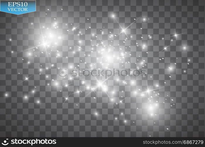 Glow light effect. Cloud of glittering dust. Vector illustration. Christmas. Glow light effect. Cloud of glittering dust. Vector illustration. Christmas flash Concept