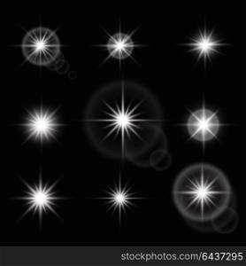 Glow light effect. Star burst with sparkles.Sun