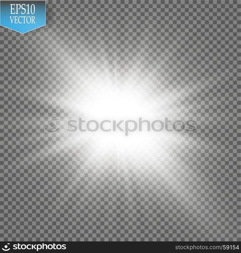 Glow light effect. Starburst with sparkles on transparent background. Vector illustration.. Glow light effect. Starburst with sparkles on transparent background. Vector illustration. Sun