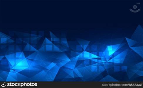 glowing blue digital low poly background design