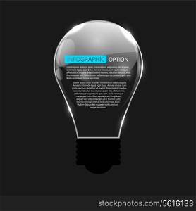 Glowing Bulb on Black Background, Vector Illustration. EPS10