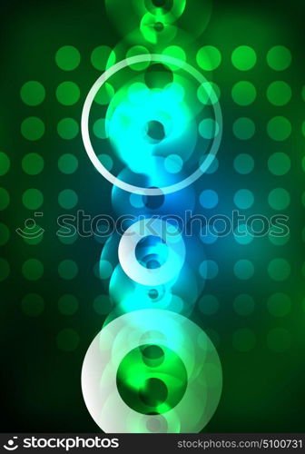 Glowing circles in the dark. Glowing circles in the dark, futuristic vector abstract background design template