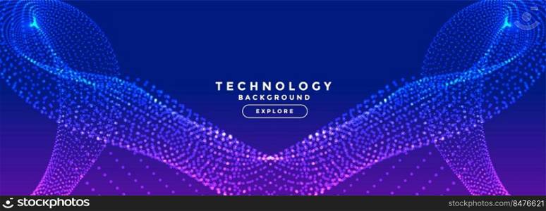 glowing digital particles abstract technology banner design