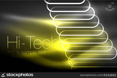 Glowing ellipses dark background, waves and swirl, neon light effect, shiny vector magic effects. Glowing ellipses dark background, waves and swirl, neon light effect, shiny magic effects. Vector illustration