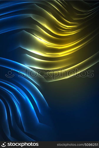 Glowing futuristic lines. Glowing futuristic lines in the dark space with stars concept. Energy technology idea