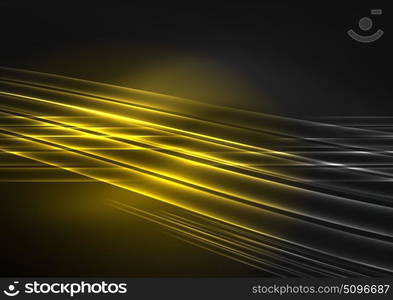 Glowing futuristic lines. Glowing futuristic lines in the dark space with stars concept. Energy technology idea