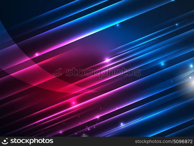 Glowing futuristic lines. Glowing futuristic lines in the dark space with stars concept. Energy technology idea