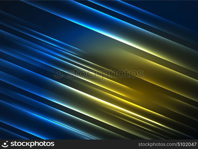 Glowing futuristic lines. Glowing futuristic lines in the dark space with stars concept. Energy technology idea